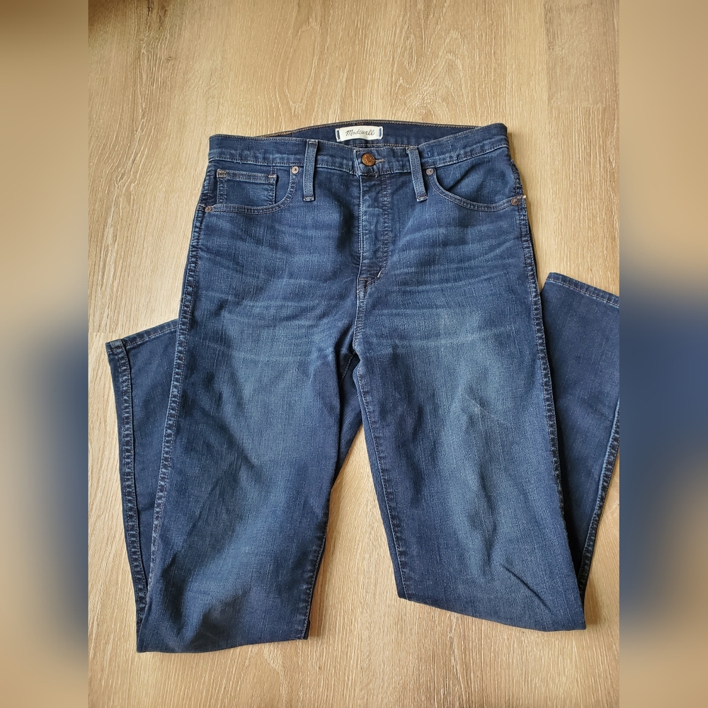 Madewell Jeans Women's 29 10" High Rise Skinny Fit Blue Fade Stretch Denim Pants